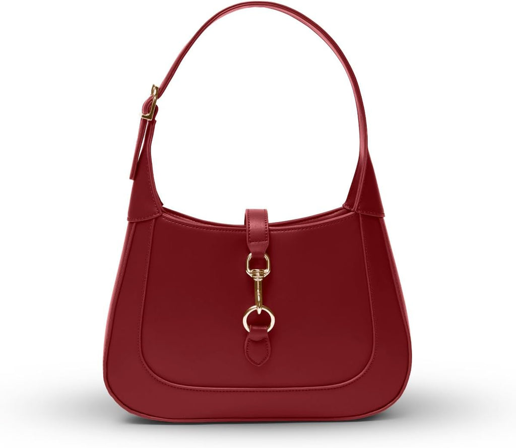 Shoulder Bag for Women - Small Shoulder Purses - Top Handle Structured Handbags - Adjustable Strap Vegan Leather