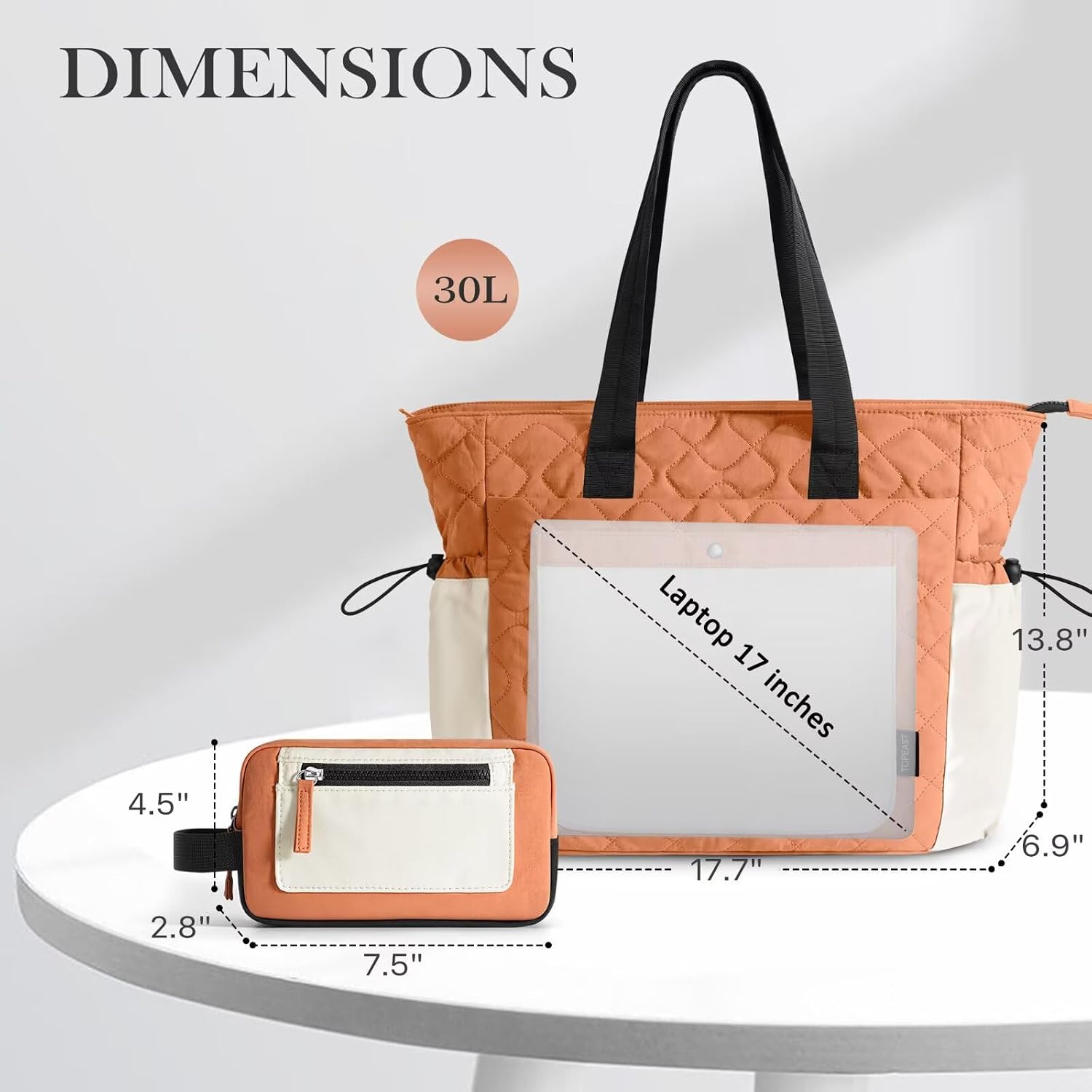 TOPEAST Tote Bag for Women, Lightweight Puffer Tote Bag with Zipper, Work Bags for Nurse Teacher, Travel Puffy Handbag