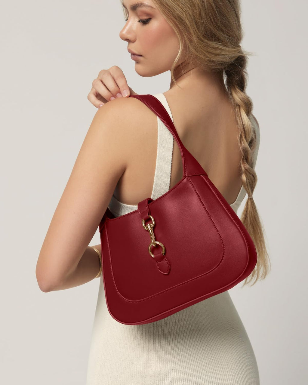 Shoulder Bag for Women - Small Shoulder Purses - Top Handle Structured Handbags - Adjustable Strap Vegan Leather
