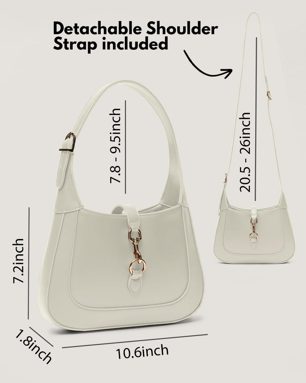 Shoulder Bag for Women - Small Shoulder Purses - Top Handle Structured Handbags - Adjustable Strap Vegan Leather