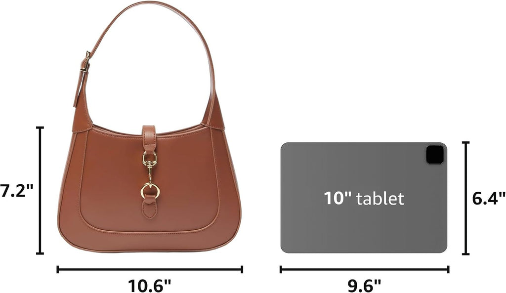 Shoulder Bag for Women - Small Shoulder Purses - Top Handle Structured Handbags - Adjustable Strap Vegan Leather