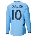 #10 Grealish Manchester City Home Jersey 2024/2025 Long Sleeve