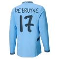 #17 De Bruyne Manchester City Home Jersey 2024/2025 Long Sleeve