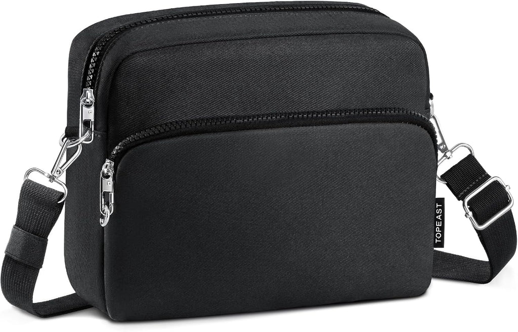 TOPEAST Anti-Theft Crossbody Travel Bag for Women Men, Lightweight Shoulder Bag Classic Design for Trip, Daily Use, Sport