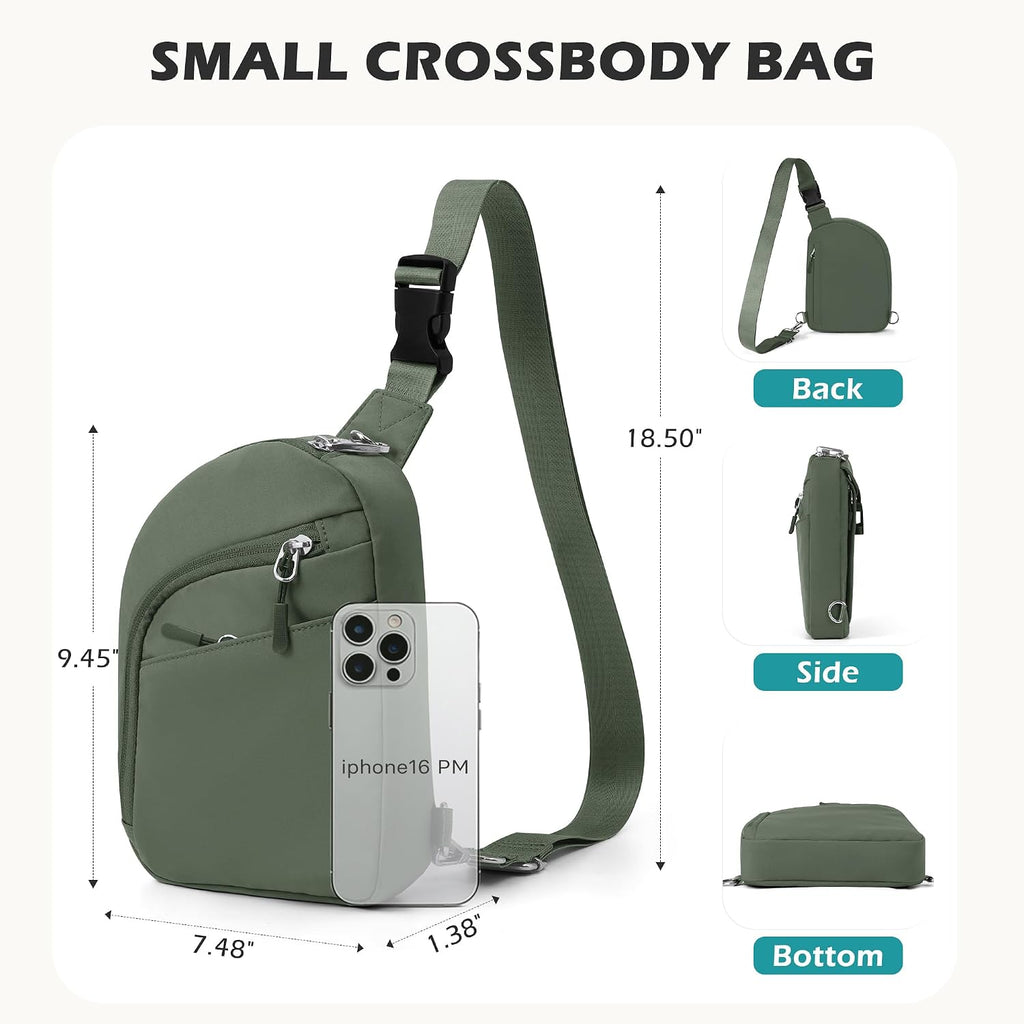 TOPEAST Anti Theft Crossbody Bags for Women Men, Small Sling Crossbody Bag Travel Purse Shoulder Wallet with RFID Blocking