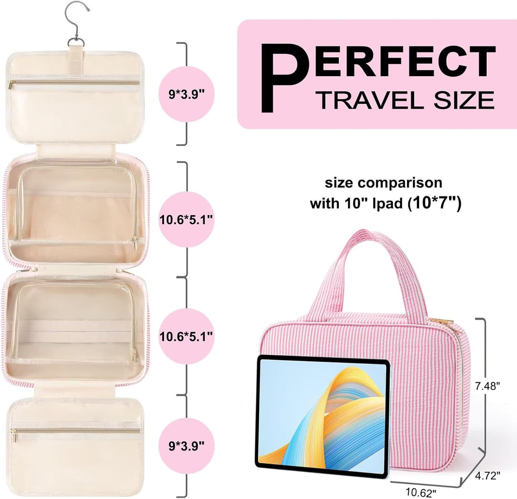 TOPEAST Hanging Toiletry Bag for Women - Travel Toiletry Bag Makeup Bag, Portable Toiletries Cosmetic Bag, Airplane Travel Essentials - Letter Z, Purple