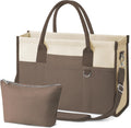 TOPEAST Canvas Tote Bag for Women, Women's Crossbody Handbag for Work Travel, Large Tote Bag with Compartments