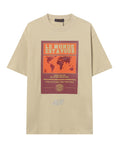 World map print rhinestone T-shirt